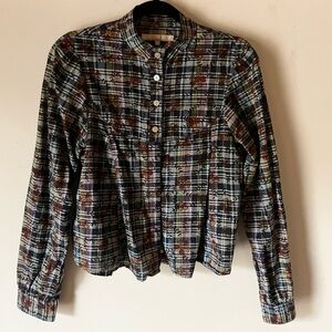 Archerie sz 6 plaid and floral shirt